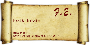 Folk Ervin névjegykártya